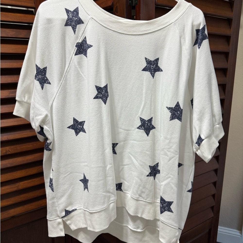 Lou & Grey White Star Print Sweatshirt